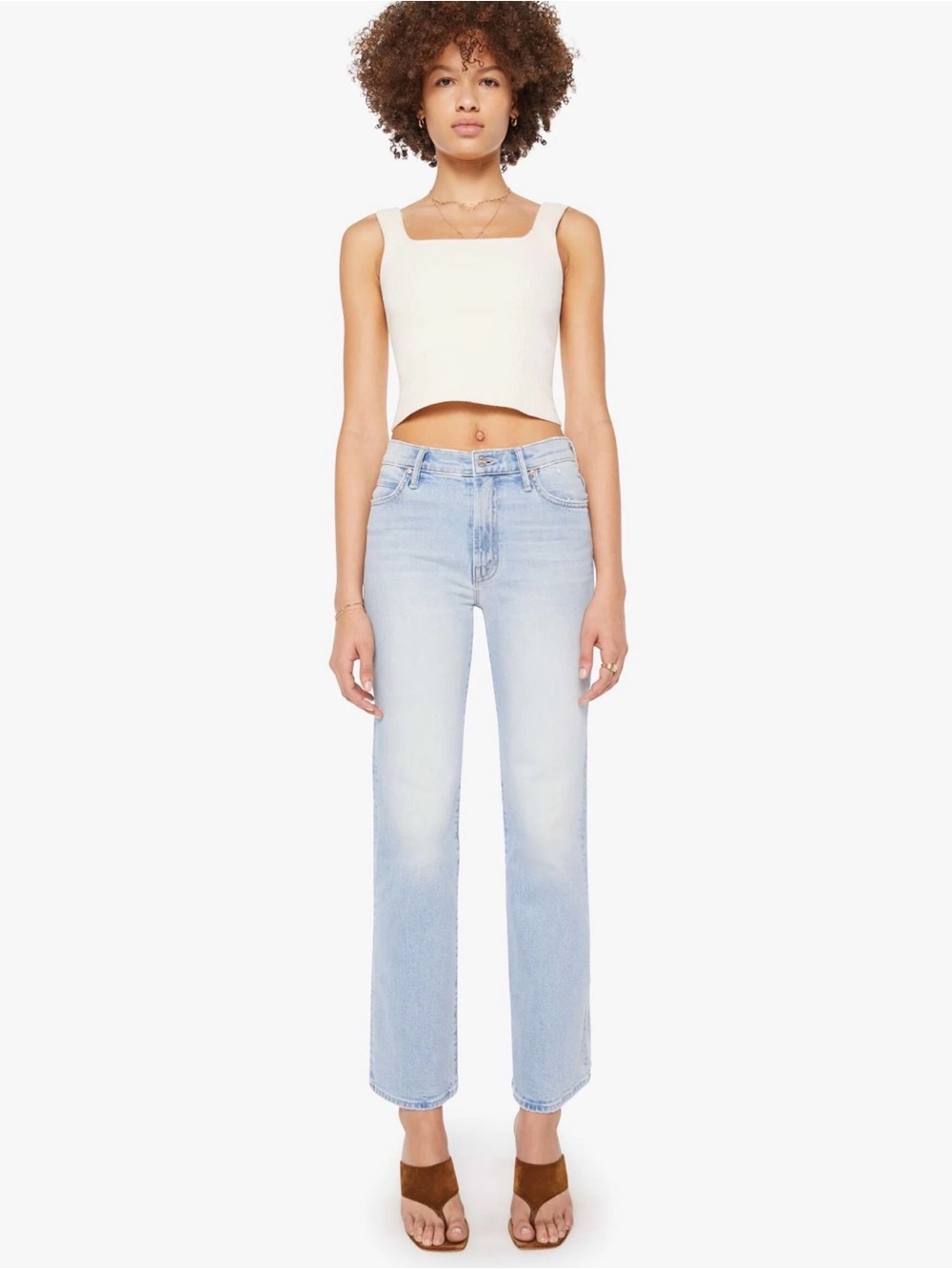Mother Superior The Kick It..Go Long Straight High Waist Jeans Size 32